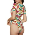 thumbnail image 3 of Naloa Colorful Butterflies Women's Short-Sleeved Onesie, One-Piece Swimsuit for Parties, dates, clubs - Medium, 3 of 9