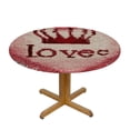 thumbnail image 3 of WYYP Heart Crown Round Tablecloth for Outdoor Picnic Camping and Indoor Kitchen Dining Party White, 3 of 8