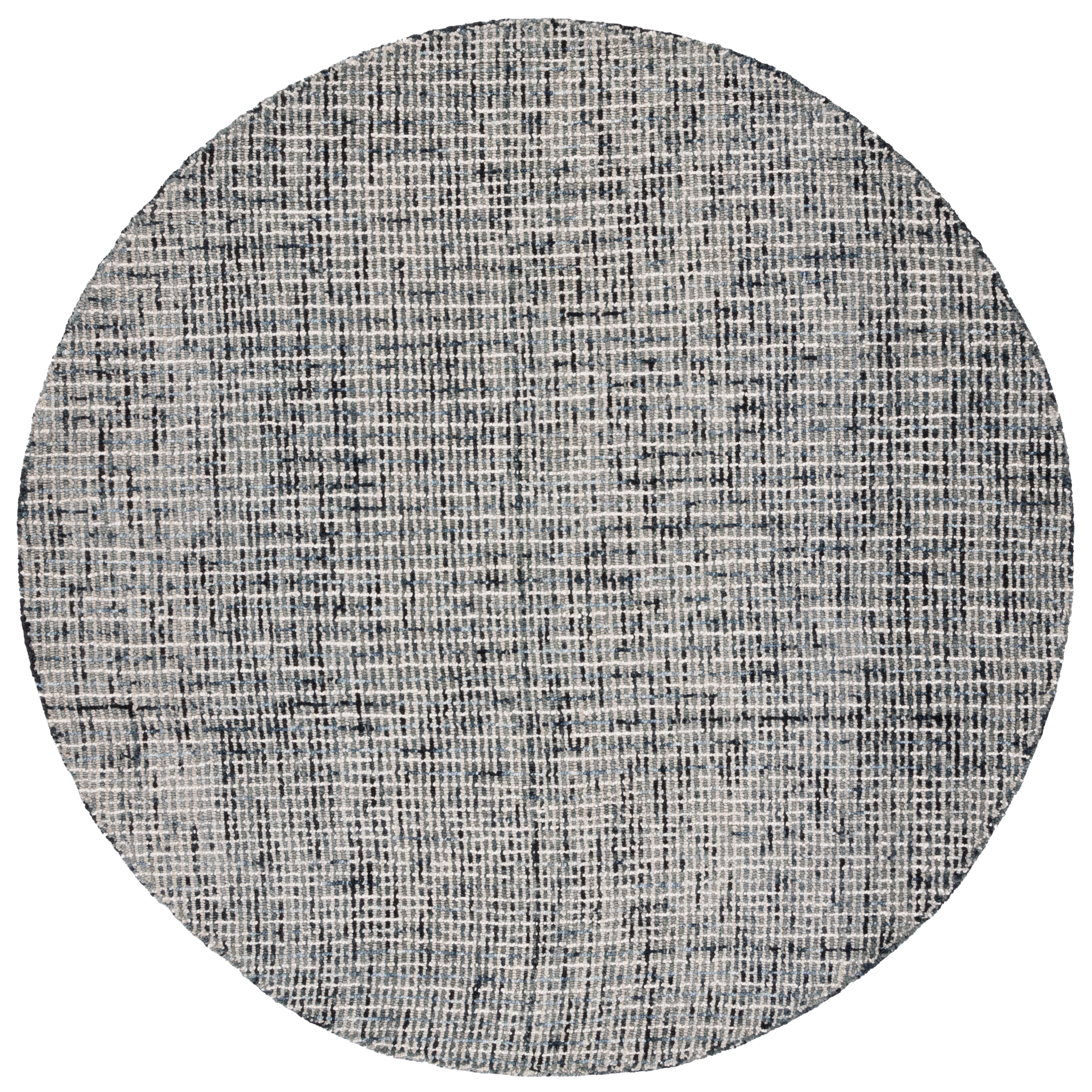 Safavieh Abstract Delia Distressed Wool Area Rug, Dark Gray/Ivory, 8' x 8' Round