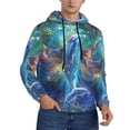 thumbnail image 2 of Pofeuu Colorful Winged Dolphin Print Mens Casual Hooded Collar Drawstring Hoodies Pullover Sweatshirts Casual Long Sleeve Shirts-X-Large, 2 of 7