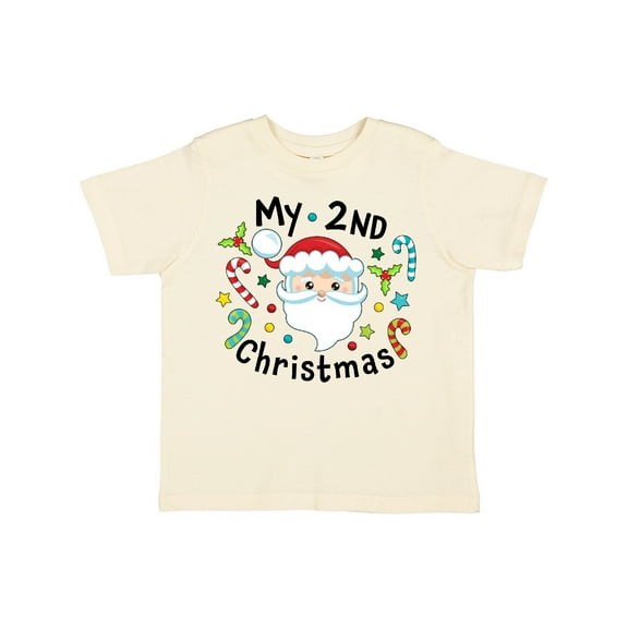 Inktastic My Second Christmas Santa with Candy Canes Boys or Girls Toddler T-Shirt