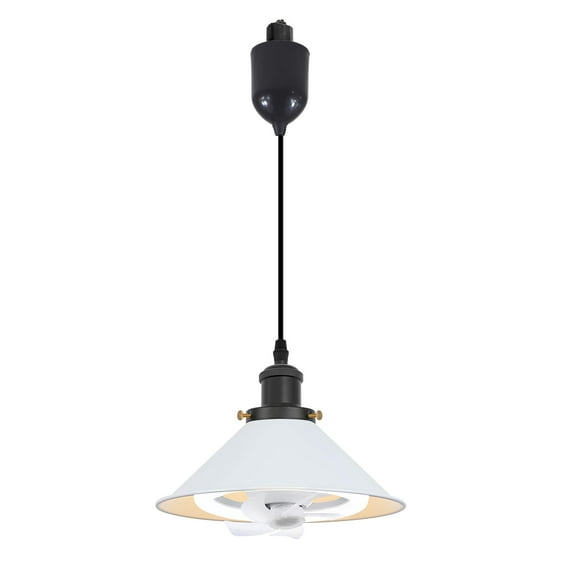 Kiven H-Type track lighting pendants with Ceiling Fans, Adjustable Height,1-Light Modern h track pendant lights,Decorative Track Lighting Fixture for Hallway Kitchen Island DZ0001W