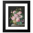 thumbnail image 2 of Pierre Joseph Redouté 20x24 Black Modern Framed Museum Art Print Titled - Pink Roses in a Vase (1838), 2 of 5