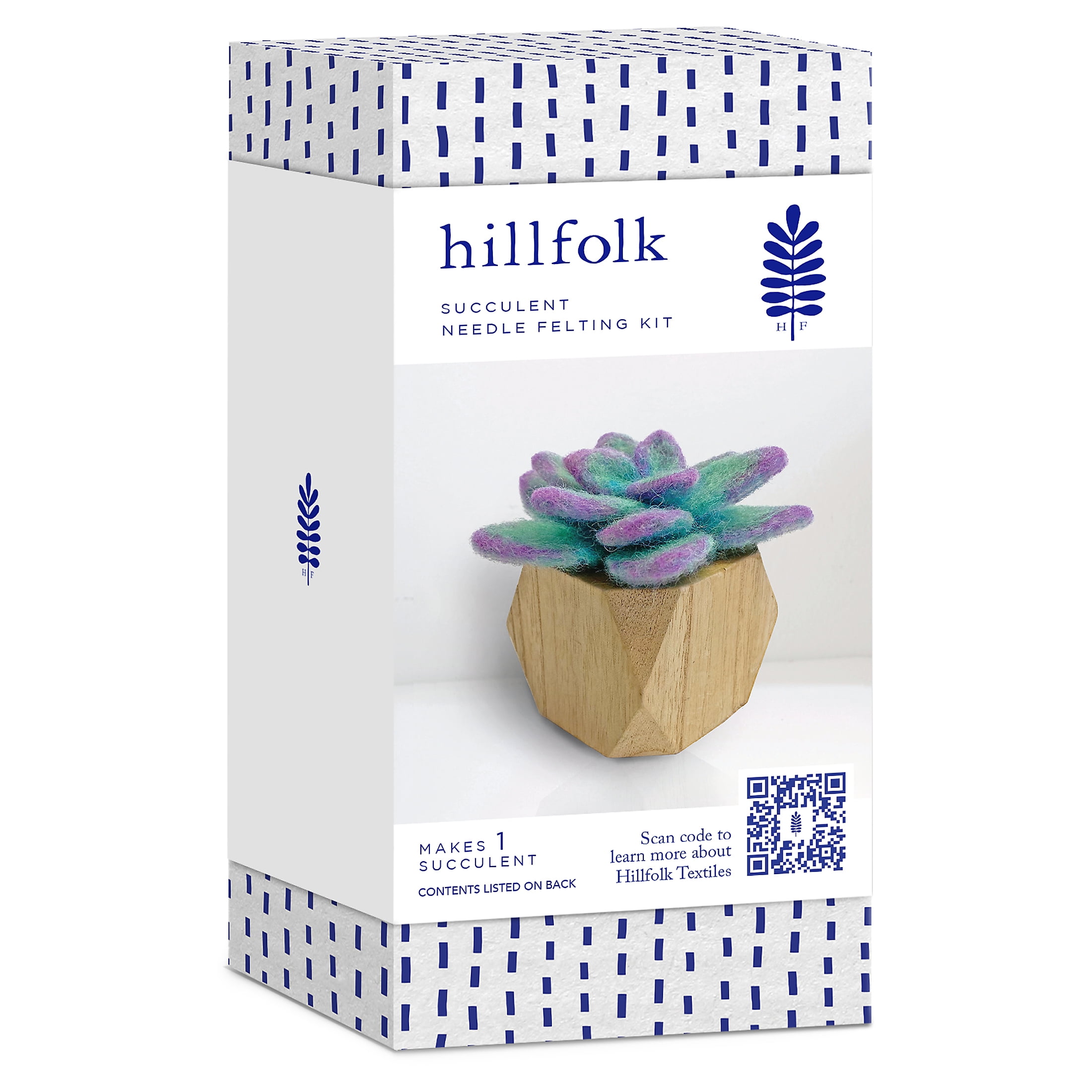 Hillfolk Needle Felted Succulent Kit- Includes Wool Roving, Needle