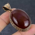 thumbnail image 2 of Natural Italian Red Coral Gemstone Handmade Copper Jewelry Pendant 2.17", 2 of 2