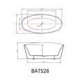 thumbnail image 7 of Bellaterra Home BA7528 67 in. Grasse Freestanding Bathtub, White, 7 of 7