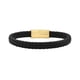 thumbnail image 1 of Pulsera Geoffrey Beene de piel trenzada con cierre dorado de 21 cm, 1 of 5