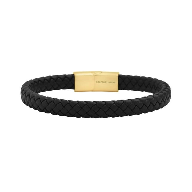 Pulsera Geoffrey Beene de piel trenzada con cierre dorado de 21 cm