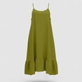 thumbnail image 4 of Vmvidoty Womens Summer Dresses 2026 Flowy Boho Square Neck Beach Sundresses Spaghetti Strap Tiered Mini Swing Skater Dress Army Green 3XL, 4 of 5