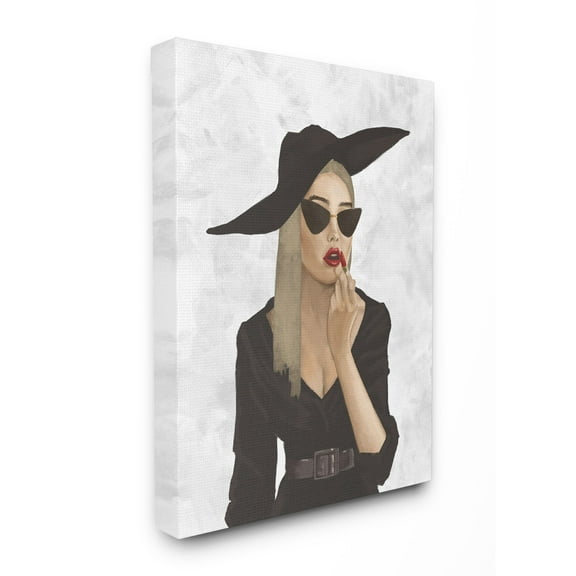 Stupell Industries Fashion Designer Model Makeup Red White Painting Canvas Wall Art by Ziwei Li