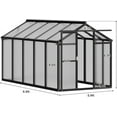 thumbnail image 3 of Heavy-Duty Walk-In Greenhouse 6x10 FT - Aluminum Frame, Polycarbonate Panels, Adjustable Roof Vent, Lockable Sliding Door - Outdoor Garden, Patio, Backyard, 3 of 7