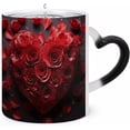 thumbnail image 2 of Taza cambiante de color con corazones rojos | Taza de café cerámica sensible al calor 12oz | Efecto Térmico Mágico Corazón mate a Corazón Rojo, Asa ergonómica | Regalo para casa, oficina, San, 2 of 7