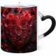 thumbnail image 2 of Taza con Forma de Corazón de Rosa Roja Que Cambia de Color y Cambia de Temperatura. Divertida Taza de Café Sensible Al Calor., 2 of 7