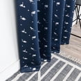 thumbnail image 5 of Silver Foil Dinosaur Printed Blackout Curtains Navy - 63, 5 of 5