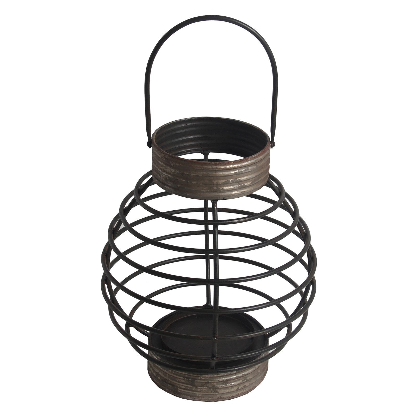 Privilege International Round Candle Lantern with Metal Handle