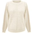 thumbnail image 4 of FYDUU Womens Sweaters Tops Trendy Women's Knitted Pullover Sweater Casual Loose Fit Hollow Out Round Neck Long Sleeve Shirts Autumn Comfortable Soft Top Casual Pullover Tops, 4 of 7