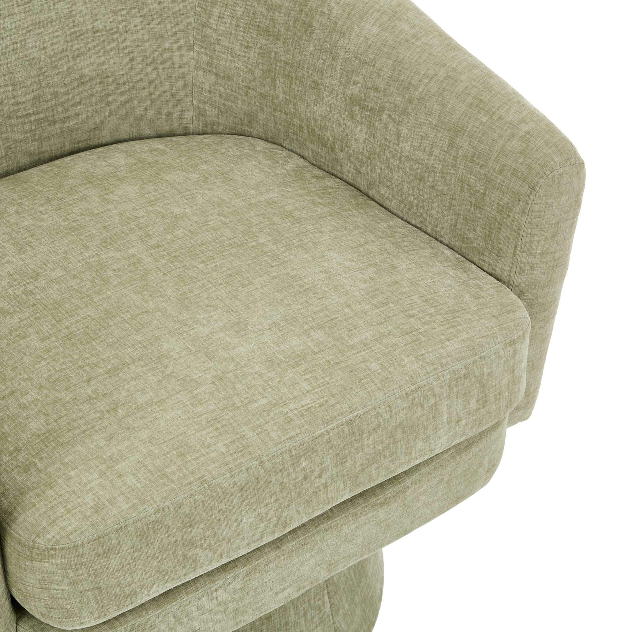 Christopher Knight Home Contemporary 360° Swivel Barrel Accent Chair, Green Chenille Upholstery and Cushion