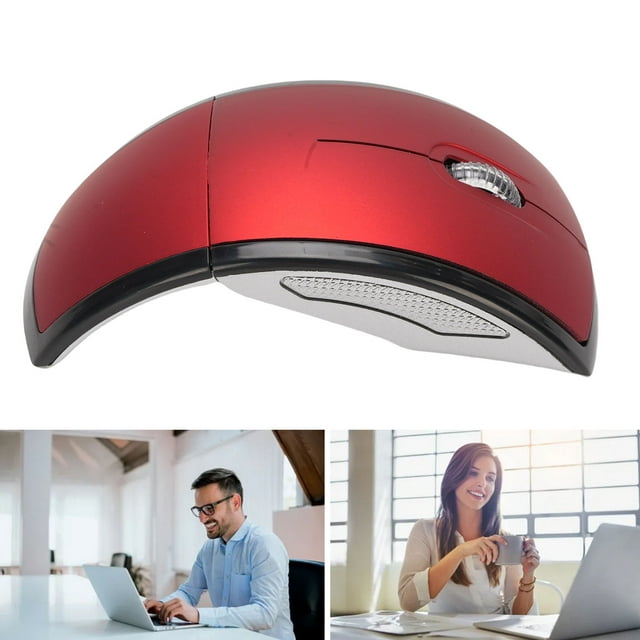 Upgraded Foldable Wireless Mouse, Portable Stable 2.4 GHz Ergonomic Folding Optical Mice with Receiver & Magnetic Power Off Switch for Computer Laptop PC