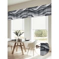 thumbnail image 6 of Black Gray Ombre Valances for Windows, Modern Abstract Moire Art Geometric Light Filtering Kitchen Curtains, Rod Pocket Window Valance Curtains for Living Room Bedroom, 60" W x 18" L, 2 Panels, 6 of 9