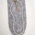 thumbnail image 5 of Collier Imitation Perle en Verre 4mm Femmes Hommes Base Ras du Cou Fermoir en Acier Inoxydable Prolonge 40cm+5cm Blanc Mode en Gros, 5 of 5