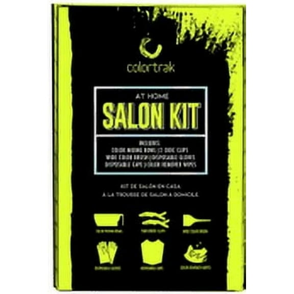 Colortrak at Home Salon Kit, Unisex, Gloves, Clips, Brush, Wipes, Cape, Mixing Bowl included