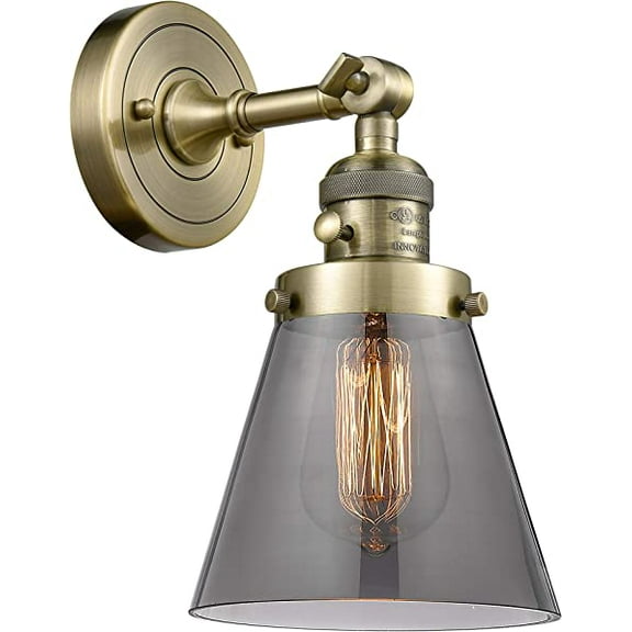 Innovations 203SW-AB-G63-LED Small Cone 1 Light Sconce part of the Franklin Restoration Collection, Antique Brass