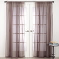 thumbnail image 1 of Elegant Sheer Home DÃ©cor Rod Pocket Window Curtain Single 1 Panel Chocolate 54x84, 1 of 2