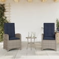thumbnail image 6 of vidaXL 3 Piece Bistro Set with Cushions Gray Poly Rattan, 6 of 12