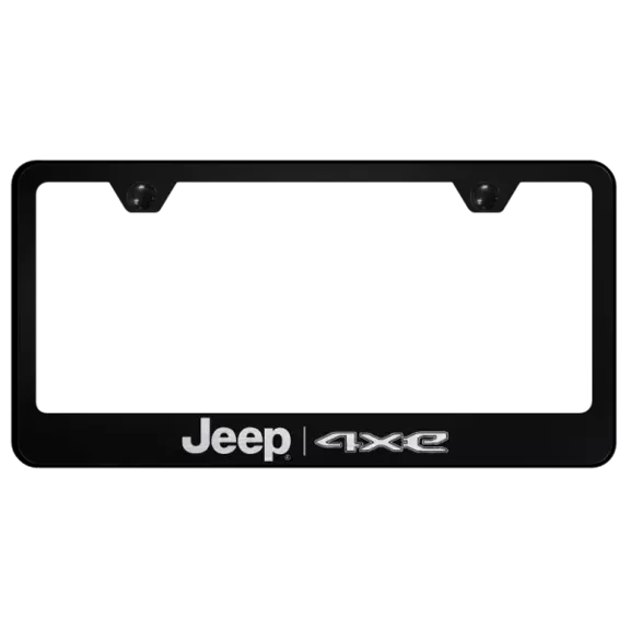 Jeep 4xe Black Laser Etched Logo Standard License Plate Frame Official Licensed