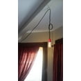 thumbnail image 5 of FSLiving Dimmable Pendant Lighting Fixture 15 ft Plug in Black Twisted Cord Retro Contracted Ceramic E26 Edison Red Socket Ceiling Lamp for Bedside Loft Entryway Dorm Corridor,No Bulb - 1 Light, 5 of 7