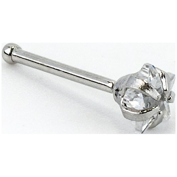 Claire's Women's Silver 22G Cubic Zirconia Star Nose Stud, Stainless Steel, 1 Pack, 65230