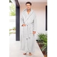 thumbnail image 2 of GFDYREE Men's Warm Fleece Robe with Hood, Plaid Big and Tall Bathrobe, 2 of 7