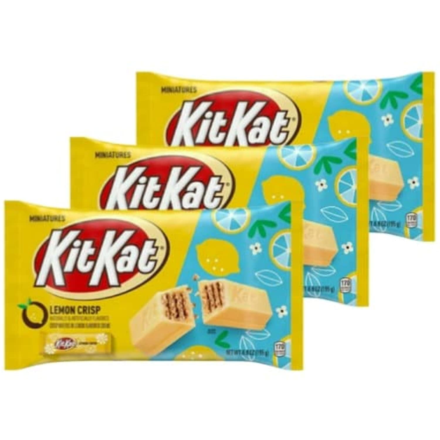 Kit Kat Lemon Crisp Miniatures Limited Edition Candy 6.9 Oz Per Bag