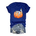 thumbnail image 1 of T-shirt Graphique d'Halloween pour Femmes Manches Courtes Col Rond pour Printemps Été Activités Extérieures et Usage Quotidien, 1 of 2