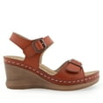 thumbnail image 2 of Alexis Bendel Ladies Cognac PU Wedge Sandals Size 9, 2 of 6