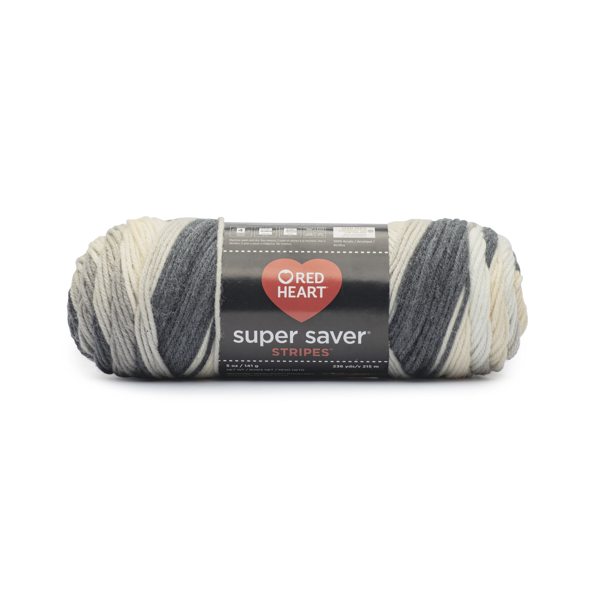 Red Heart® Super Saver® #4 Medium Acrylic Yarn, Newsprint 5oz/142g, 260 Yards (9 Pack)