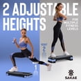 thumbnail image 5 of SAKAE Blue Exercise Step Platform Set with Ankle Weights & Measuring Tape, Adjustable Height 2 Level Risers Workout Step Trainer, Aerobic Steppers for Home Gym Exercise Fitness Workout, 5 of 9