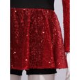 thumbnail image 4 of iiniim Kids Girls Long Sleeve Tassel Epaulet Shiny Sequins Dress Jumpsuit Stage Performance Red 12, 4 of 7