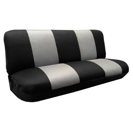 Unique Imports Premier Knit Mesh Bench Seat Cover SUV Black & Gray- Chevy