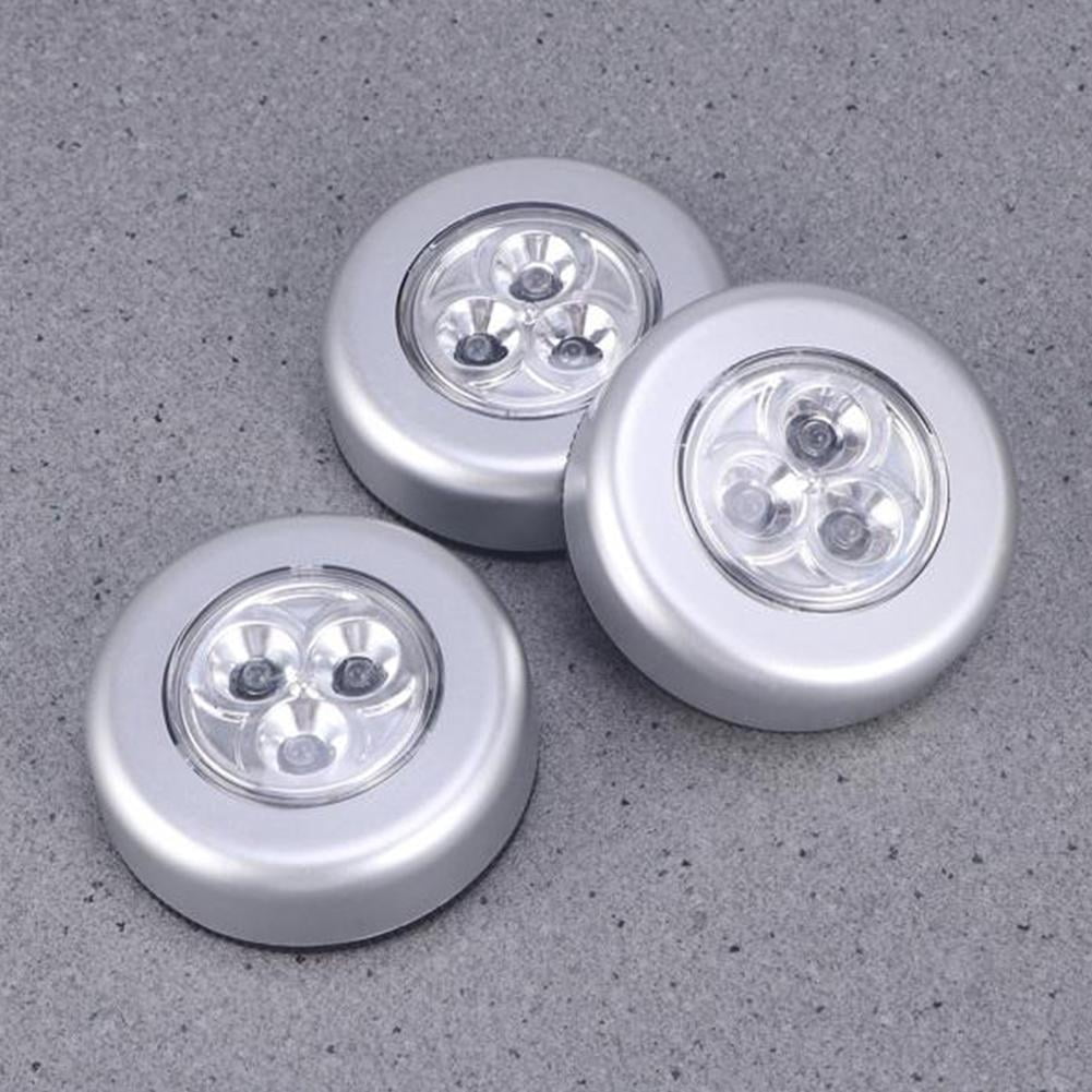 "Fashion Wall Light Kitchen Cabinet Closet Lighting Sticker Tap Touch Lamp( 3 Led ) ( Not Included Battery) "