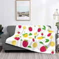 thumbnail image 2 of Gaeub Strawberry and Lemon Printed Flannel Throw Blanket,Plush Throw,Fuzzy Bed Blanket for Bedding Sofa and Travel,Decorative Blanket-50"x40", 2 of 6