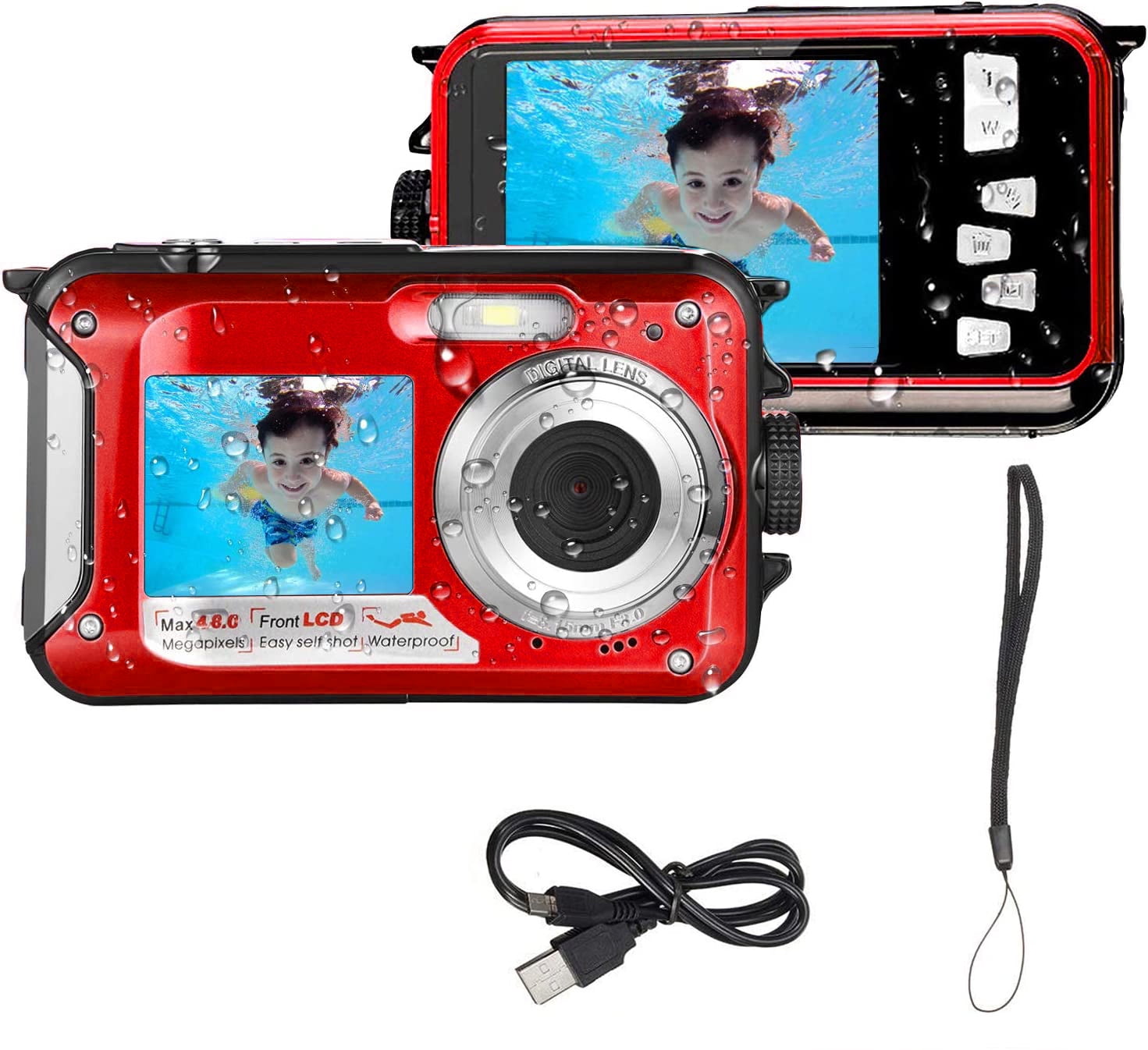 UPDATED MODEL ACUVAR 48MP Megapixel Waterproof Dual Screen Full HD