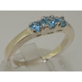 thumbnail image 2 of LBG British Made 9k White Gold Genuine Natural Blue Topaz Womens Statement Ring - 33 size options - Size 5.5, 2 of 6