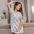 thumbnail image 3 of Naloa Bunny cartoon with easter Print Women Nightgowns,Womens Loungewear,Short Sleeve Sleepwear,Comfy Ladies Nightdress, 3 of 6