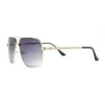 thumbnail image 3 of Mens Rectangular Metal Rim Officer Gentlemanly Racer Sunglasses Gold - Smoke, 3 of 4