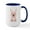 White/Navy Inside, variant on CafePress - Pink Llama Holding Easter Egg Mugs - 15 oz Ceramic Large White Novelty Mug