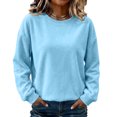 thumbnail image 3 of Zorvxlyn Fleece Sweatshirts for Women Winter Warm Long Sleeve Crew Sweatshirt Women Oversized Streetwear Shirts for Women, 3 of 6