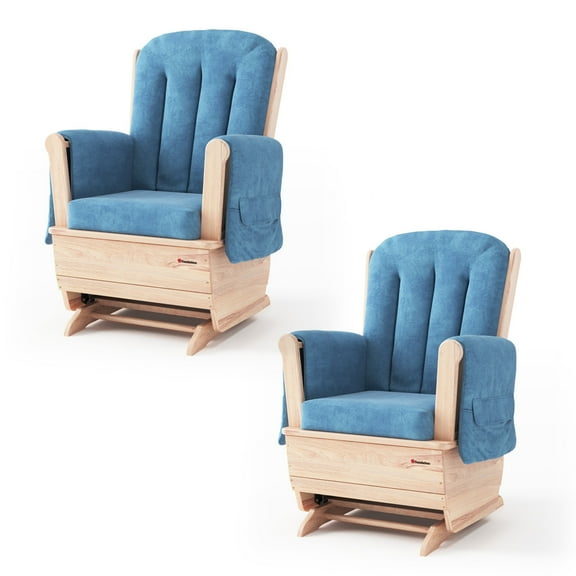 SafeRocker Glider, Blue Microfiber Cushion , 2-Pack