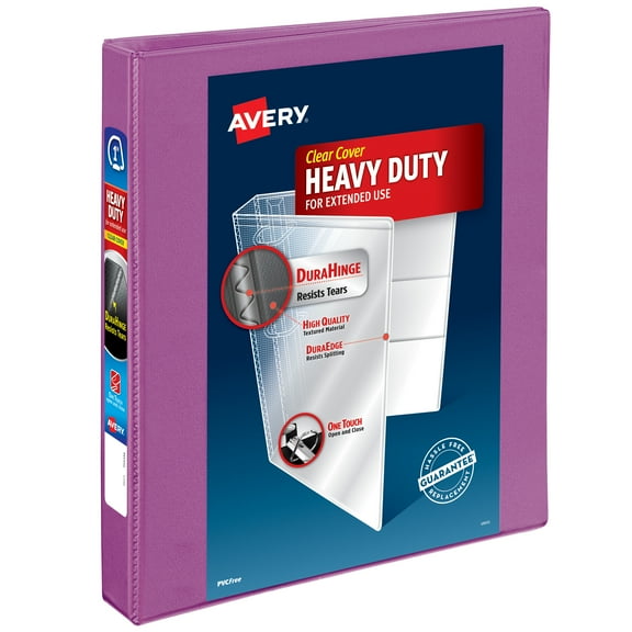 Avery Heavy-Duty View 1" 3 Ring Binder, Orchid Binder (79272)