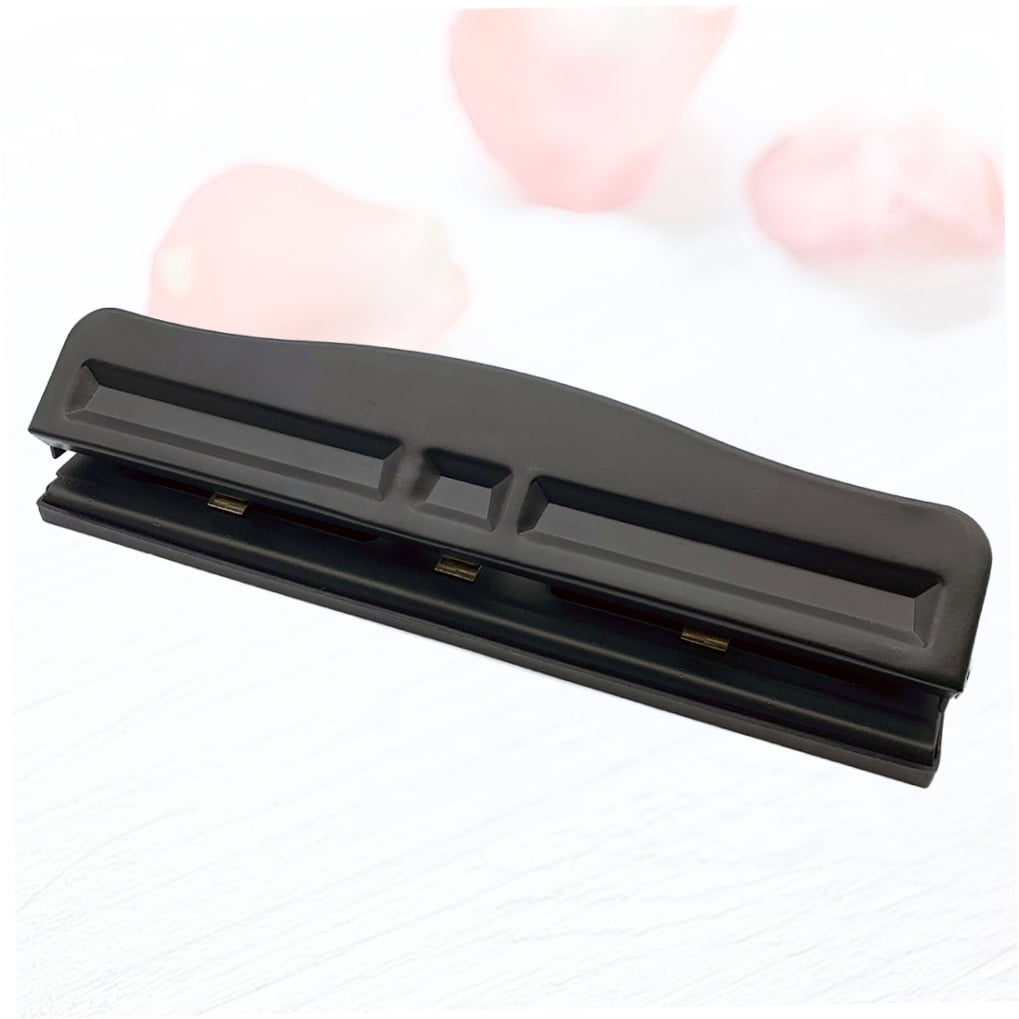 DEEPCRAFF Black Handheld Paper Hole Puncher for Scrapbooking, Crafts, Office Use, Compatible with A4 and Letter Size Paper